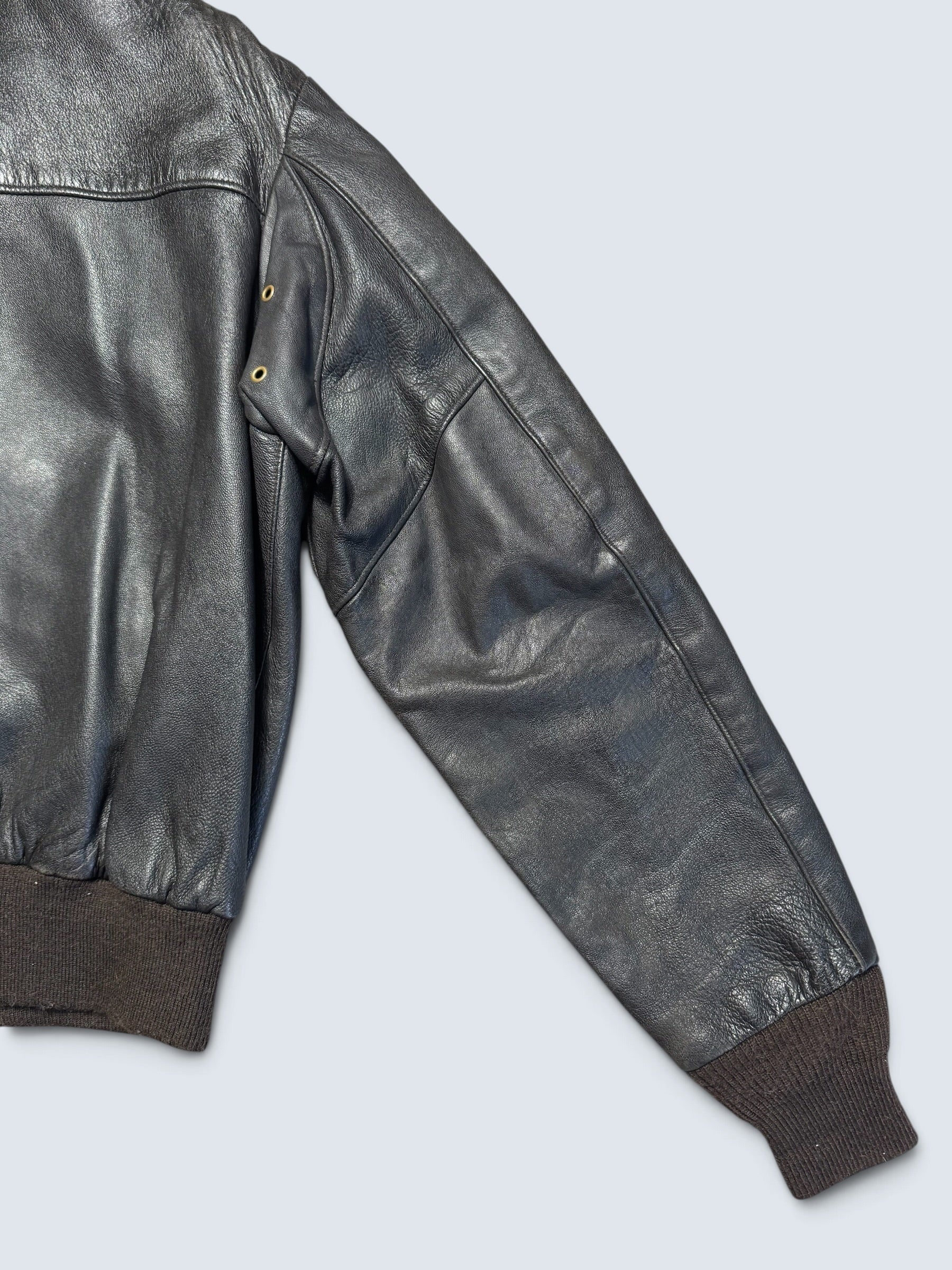 Jacket cuir cowhide flight A-2 Schott made in USA usaf black & brown 80’s - 40 (M)