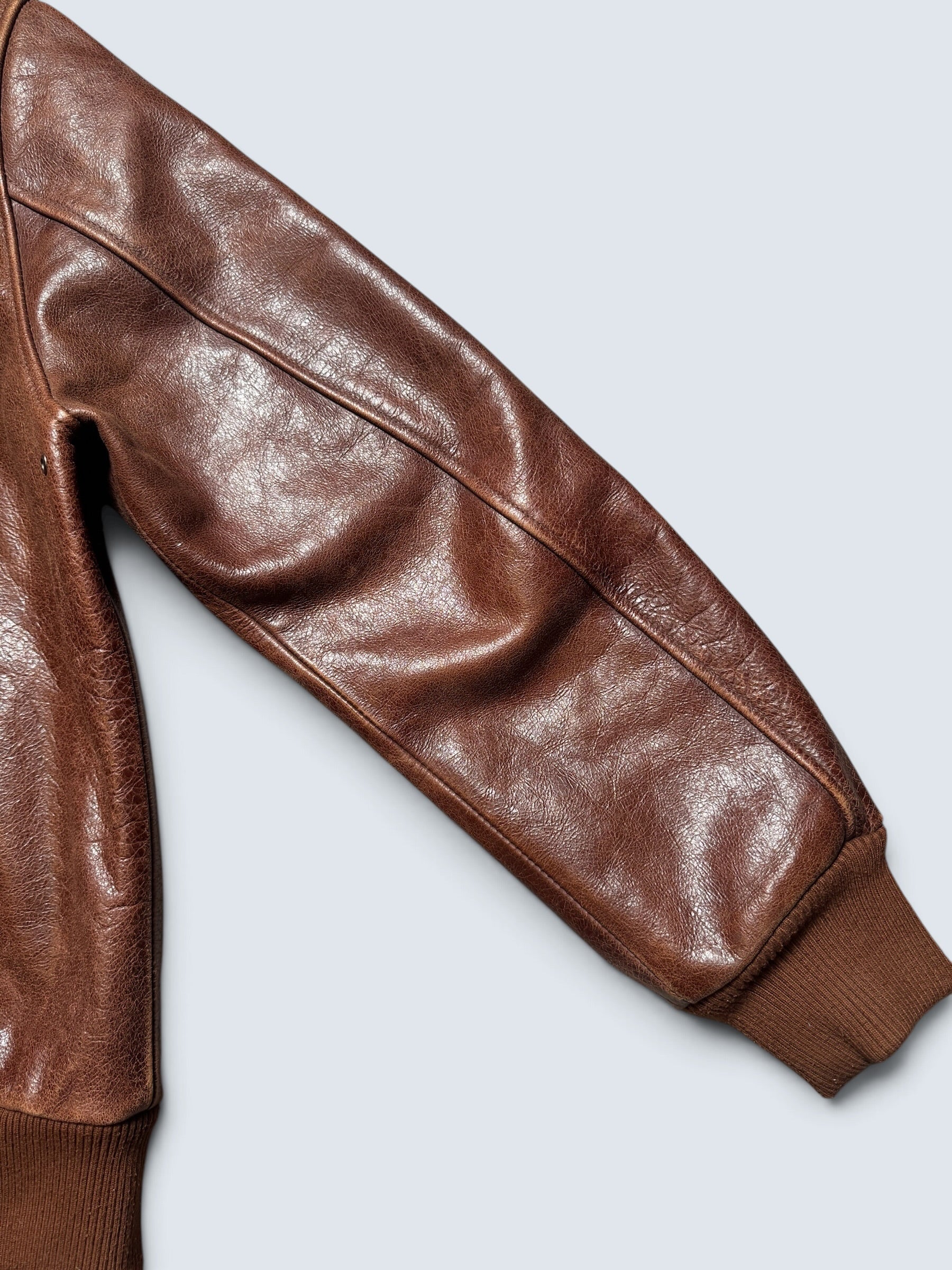 Jacket cuir cowhide bomber flight A-2 Willis & Geiger usaf brown 00's - L/XL