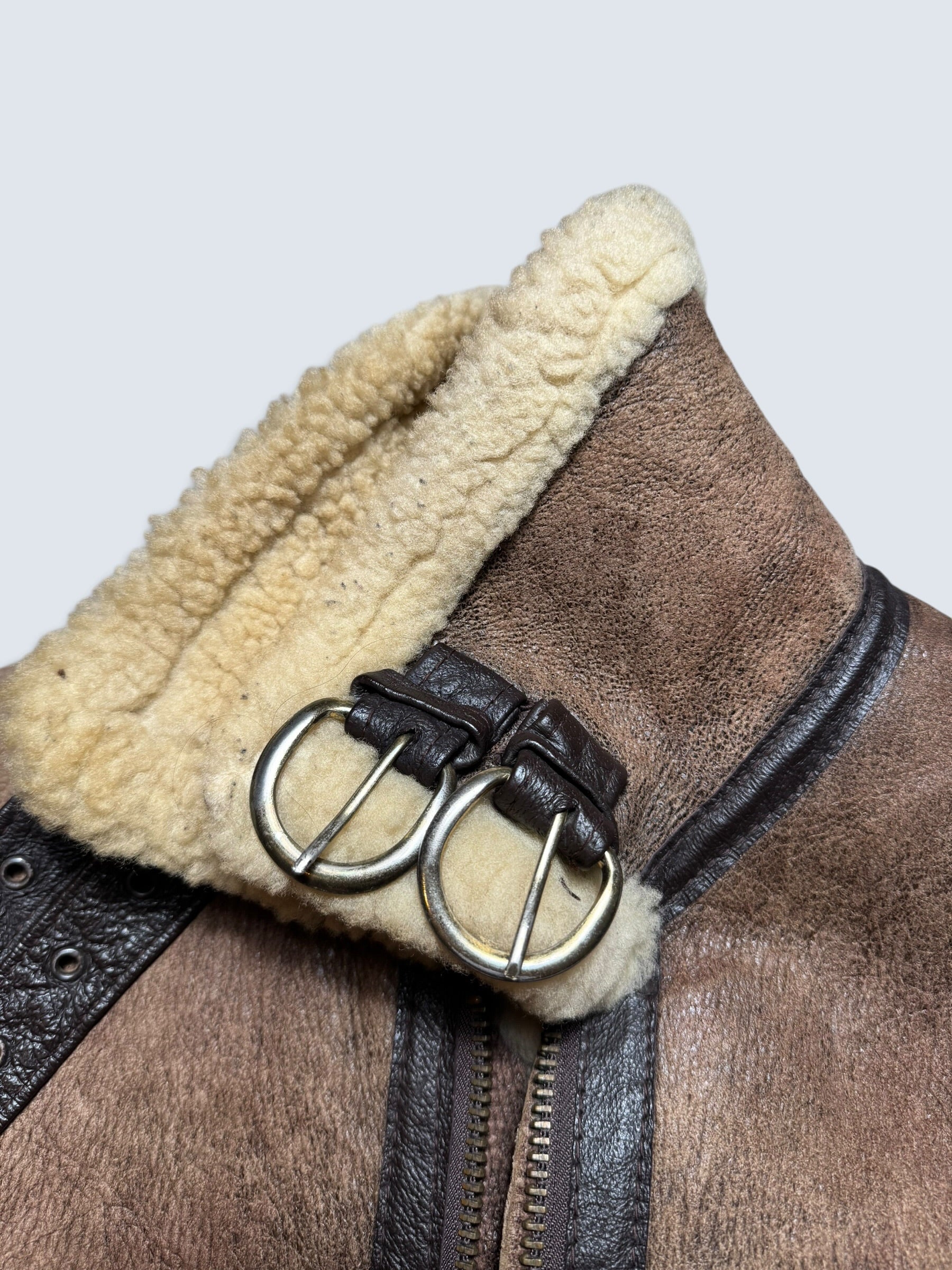 Jacket cuir flight shearling B-3 Schott made in USA usaf brown vintage 80’s - 38 (M)