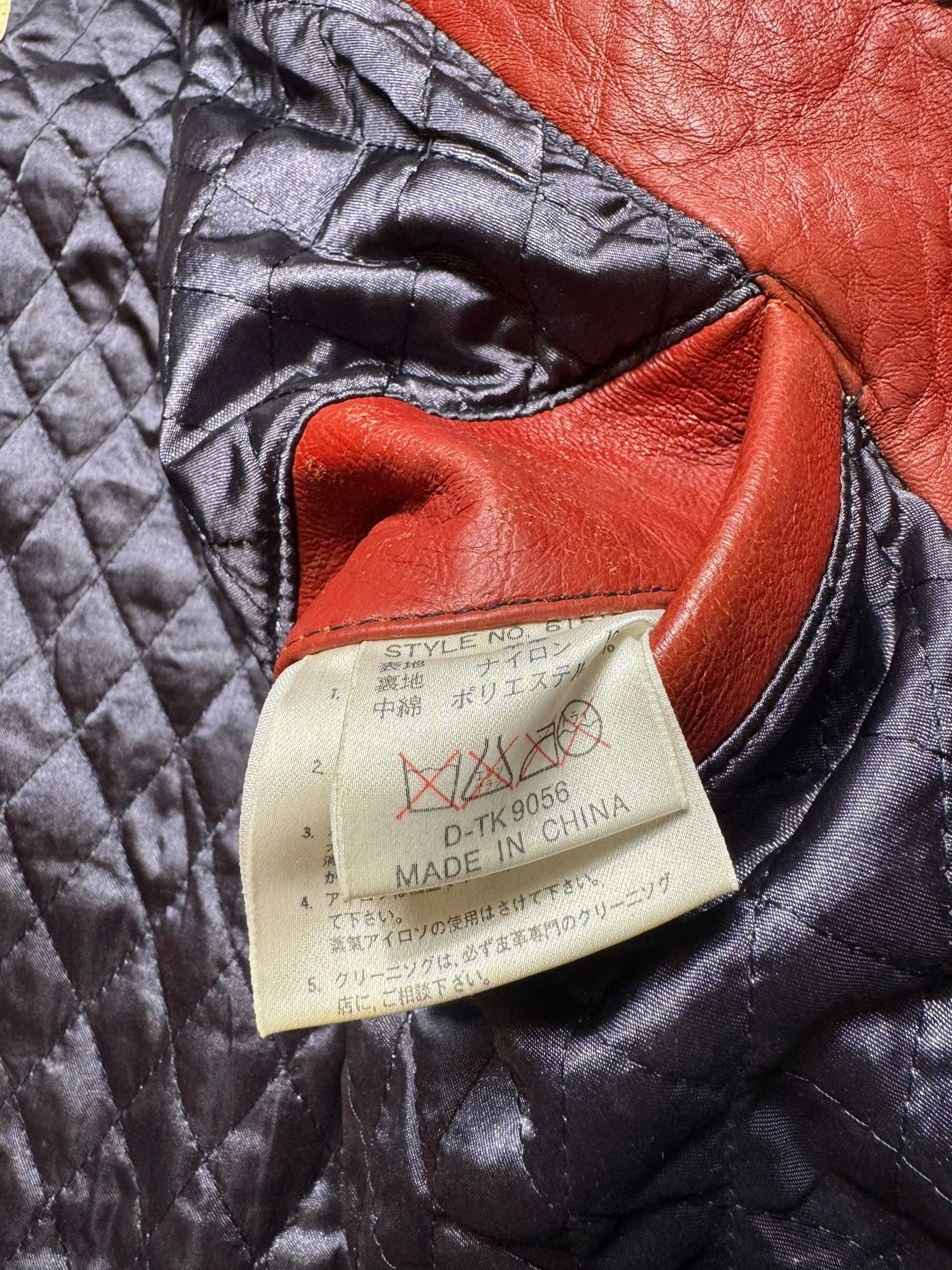 Jacket leather varsity baseball sport Avirex ltd usa wash dc red vintage 90’s - S