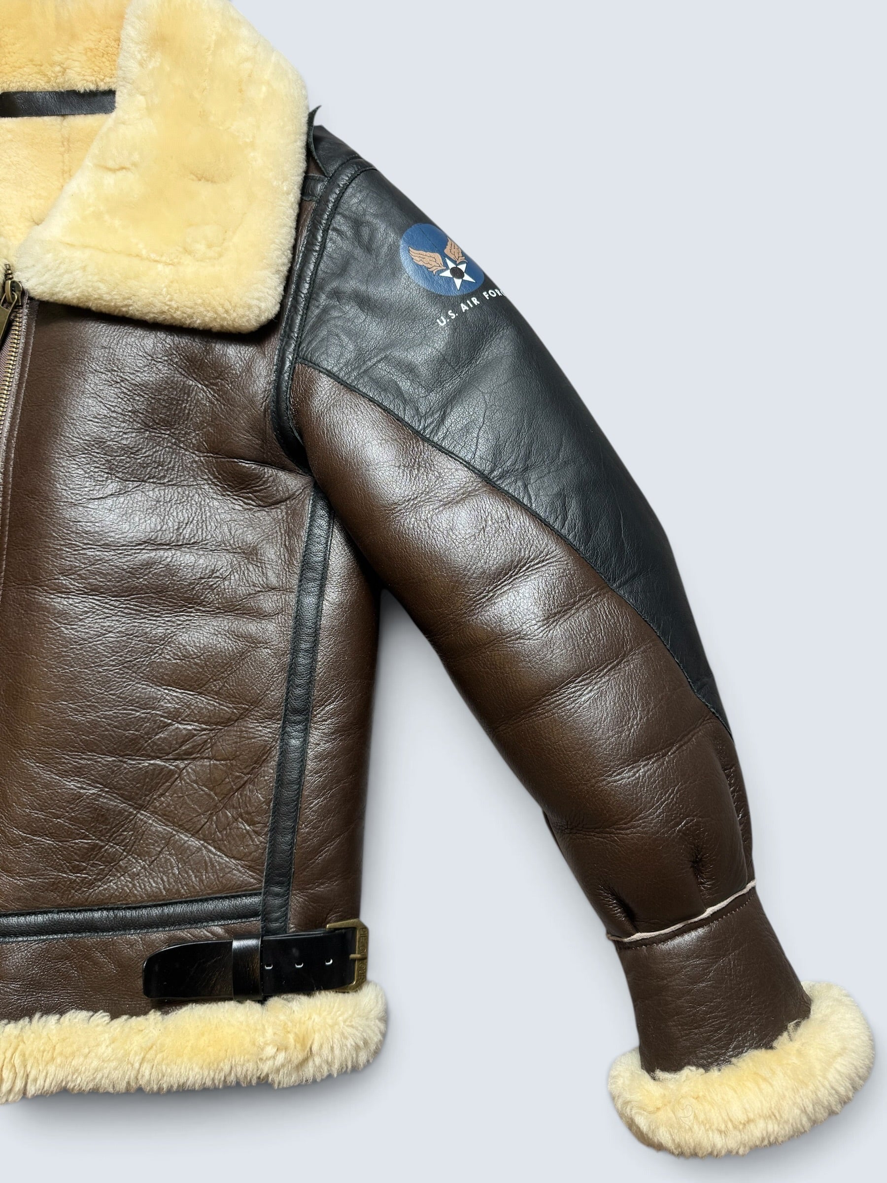 Jacket cuir bomber flight shearling B-3 Patton B-24D Liberator Pie Colour usaf brown - 38 (M)