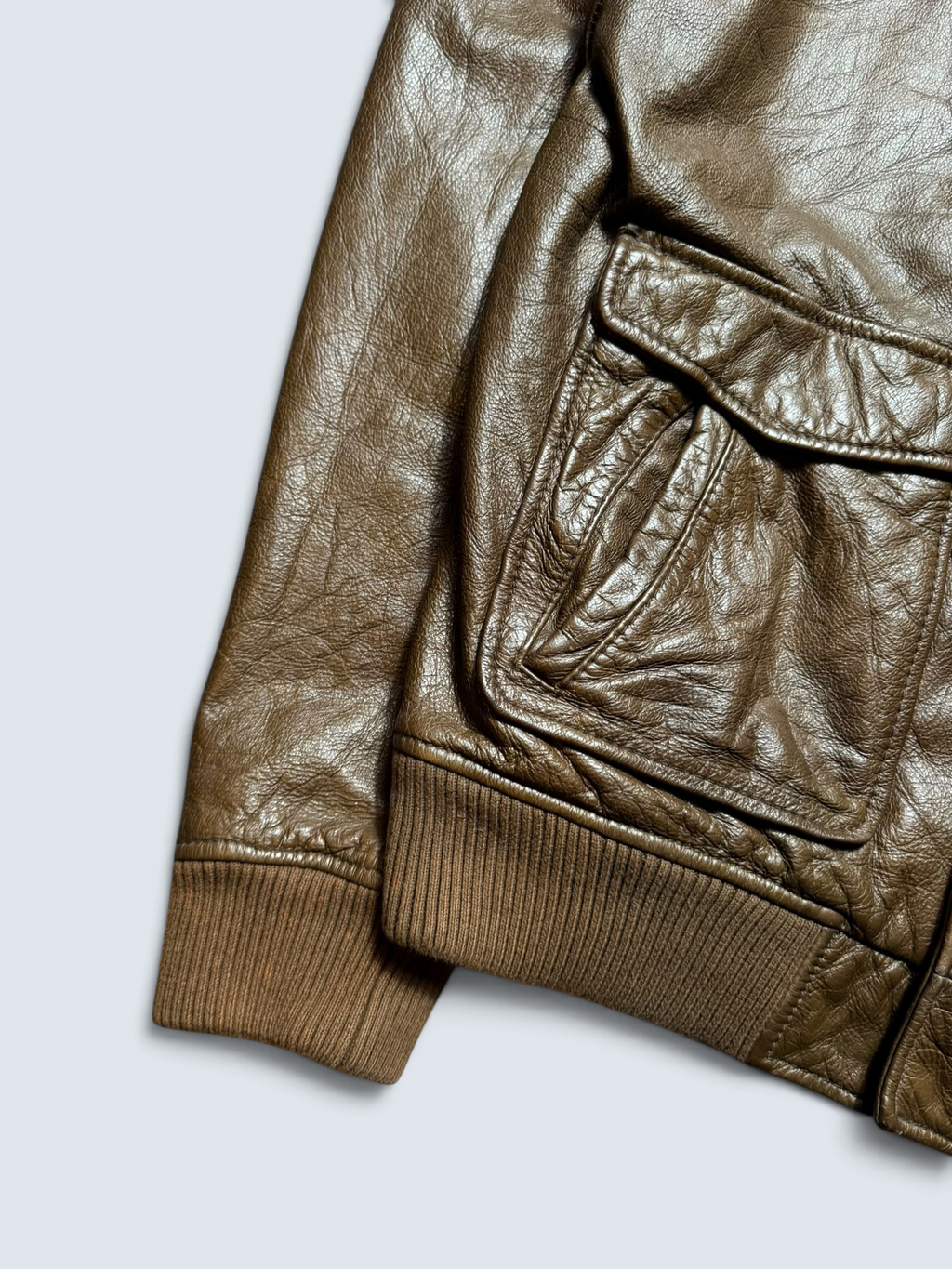 Jacket cuir bomber flight Schott NYC USA brown vintage 90’s - L
