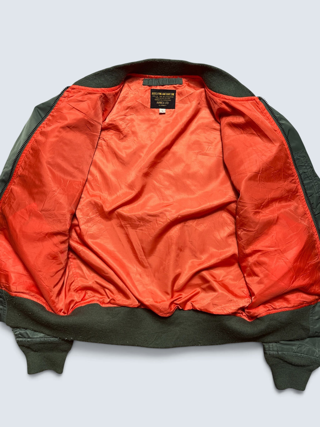 Jacket bomber flight L-2b Avirex ltd top gun usaf full patch kaki vintage 90’s - S/M