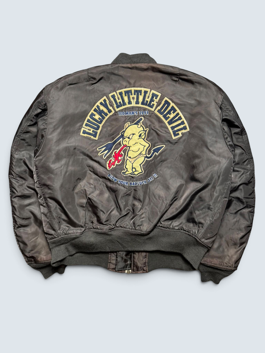 Jacket bomber fly ma-1 Tedman Company lucky Devil usaf brown vintage 00’s - L