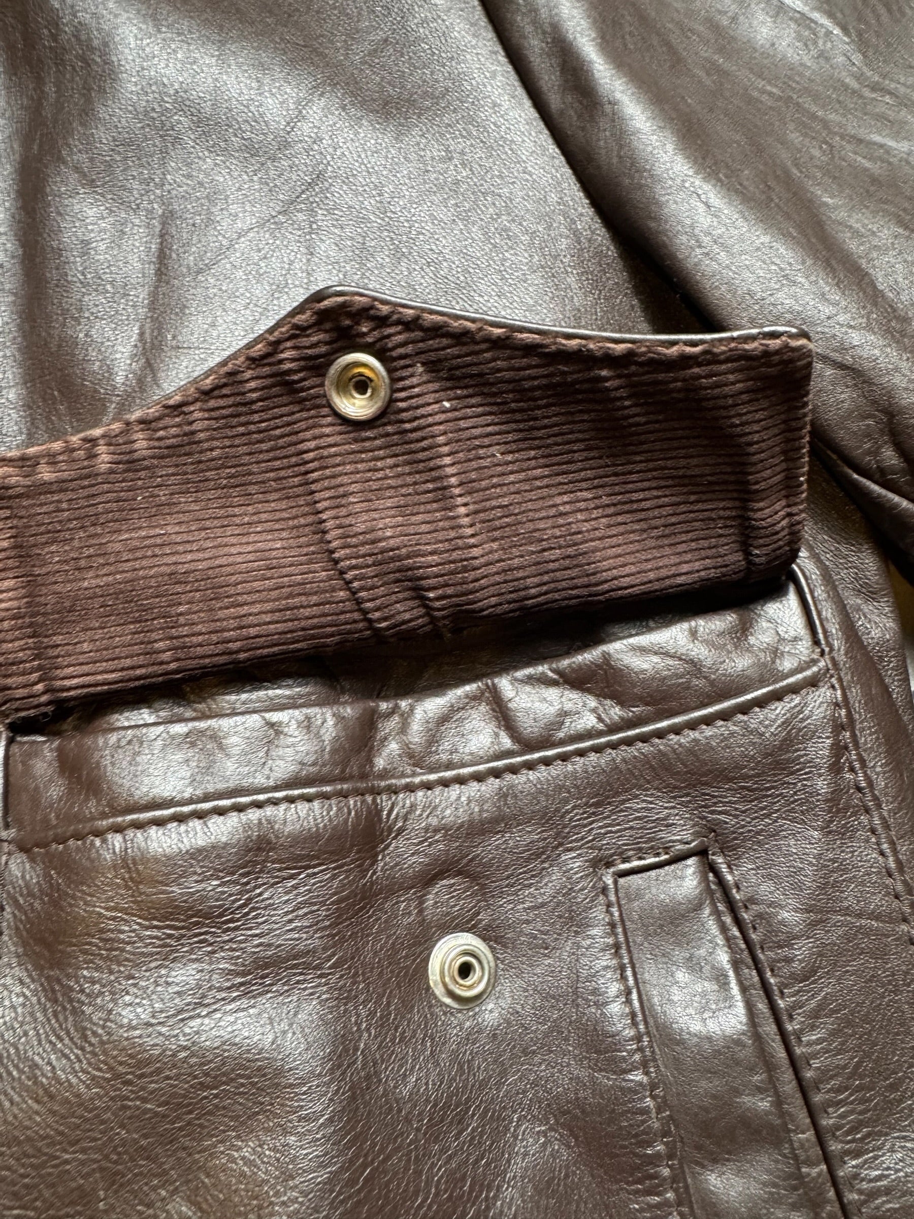 Jacket cuir cowhide flight bomber Wear-Guard made in USA brown 70’s - 42 (L)