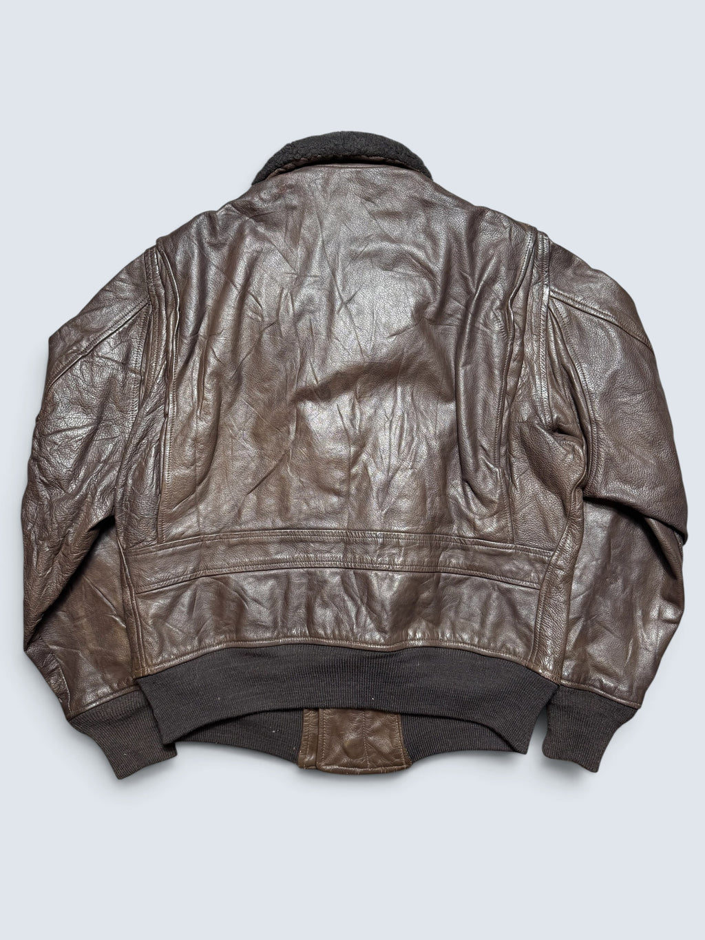 Jacket cuir goatskin flight G-1 original US Navy Ralph Edwards 1977 Cold War Era - 46 (XL)