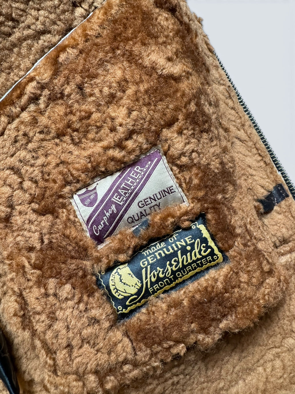 Jacket cuir flight shearling B-3 Horsehide Curphey usaf brown 00’s - 42 (XL)