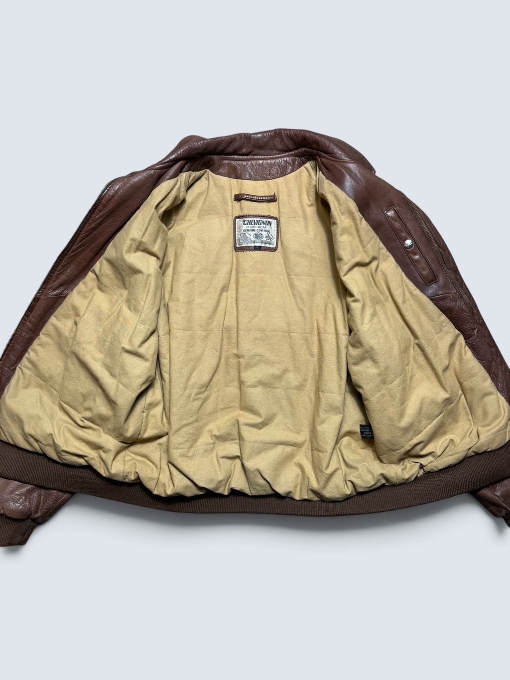 Jacket cuir cowhide flight bomber G-2 Chevignon Flying wear brown 80’s - L