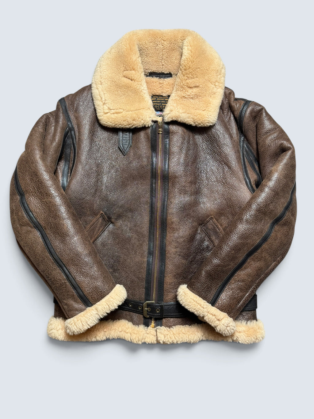 Jacket cuir flight shearling Irvin Cockpit made in USA RAF brown vintage 00’s - 40 (M/L)
