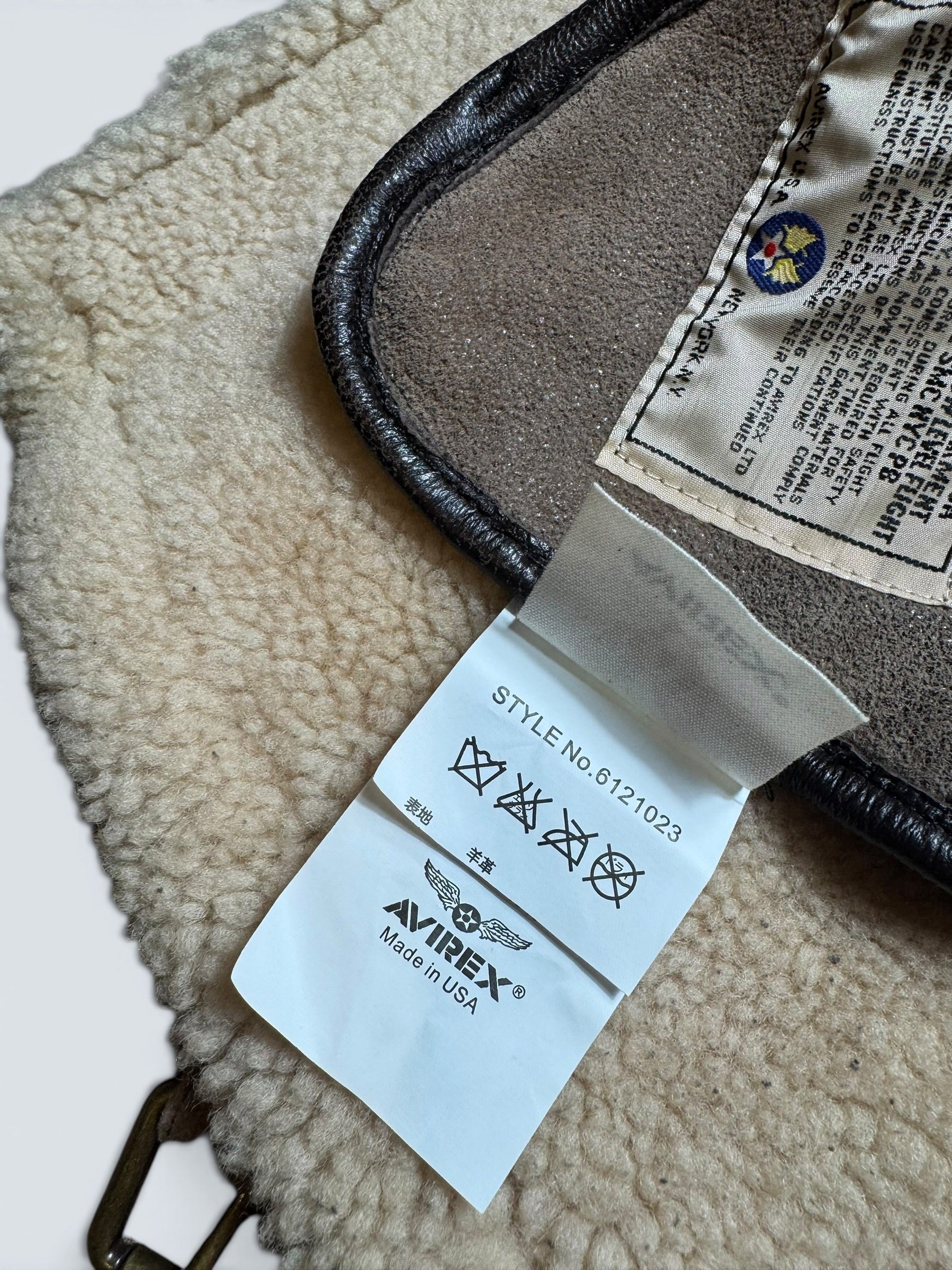 Jacket cuir flight shearling Irvin Avirex made in USA RAF grey vintage 80’s - 40 (L)