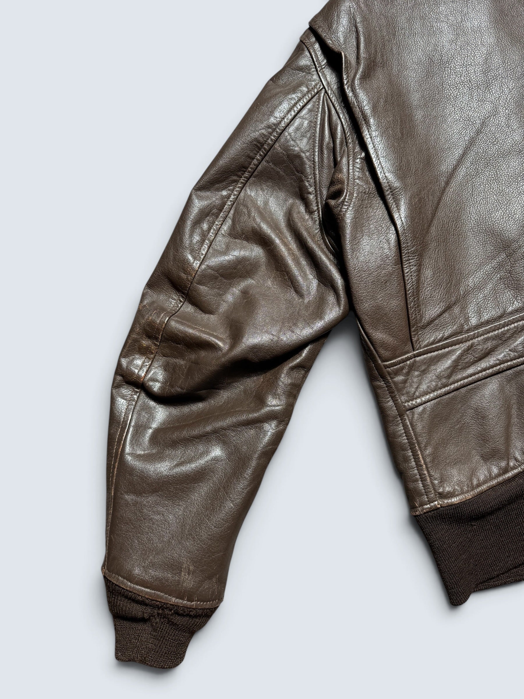 Jacket cuir goatskin flight G-1 original US Navy Brill Bros 1975 Vietnam Era - 44 (XL)