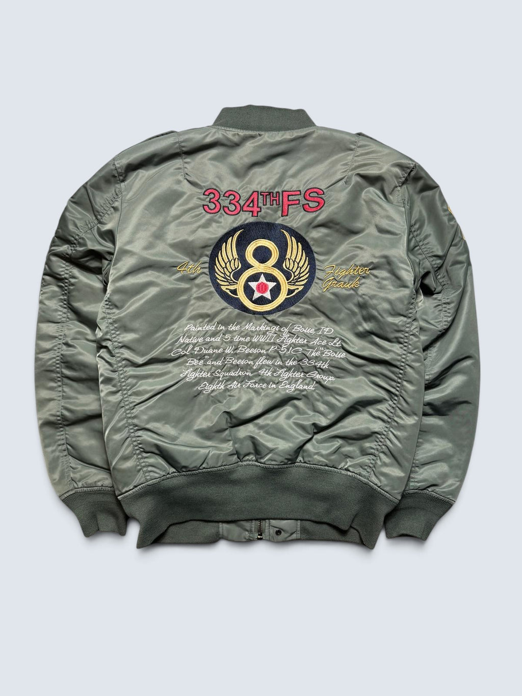 Jacket bomber flight L-2b Avirex ltd 334th FS usaf Japan exclusive kaki vintage 00’s - M