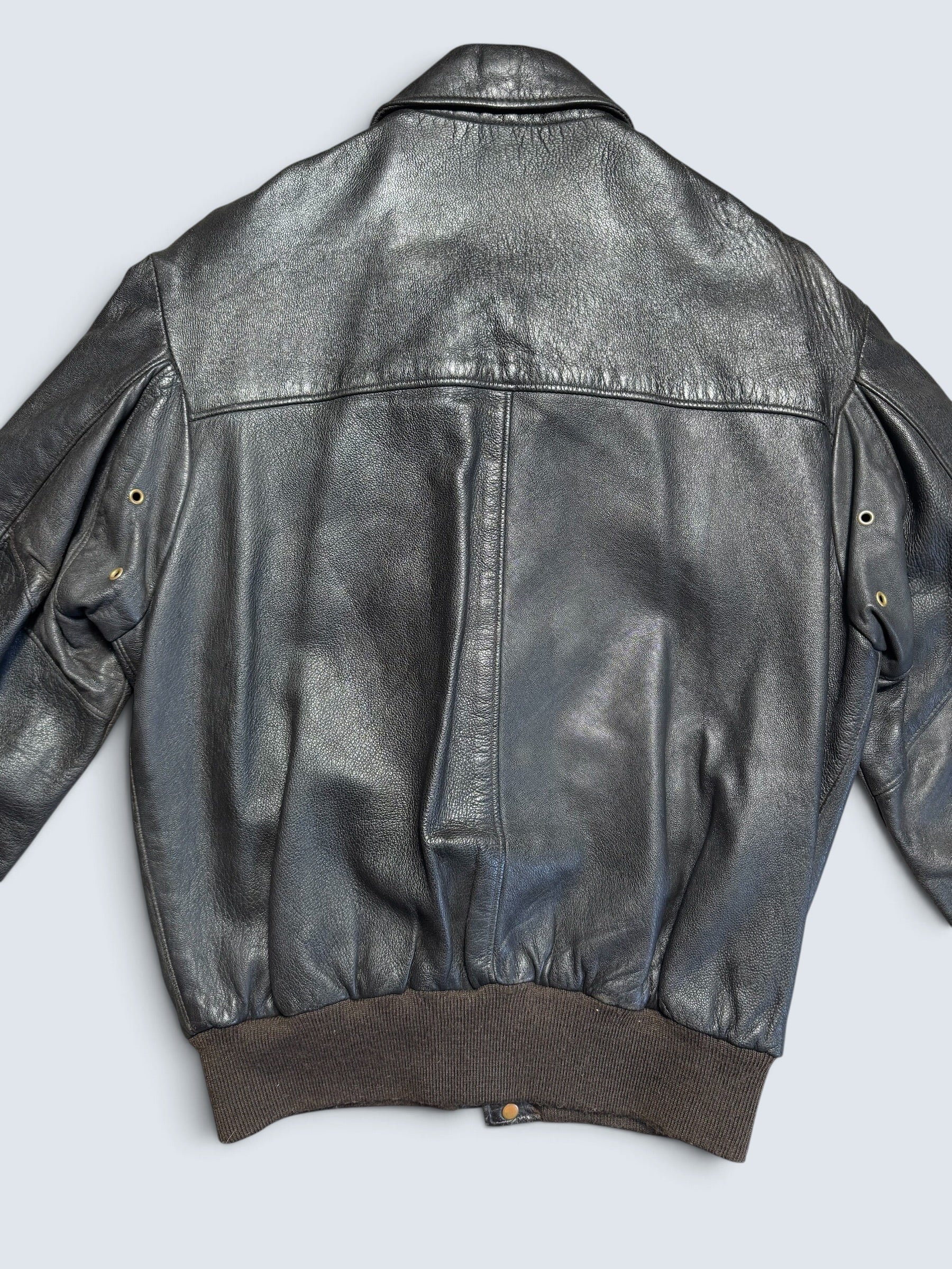 Jacket cuir cowhide flight A-2 Schott made in USA usaf black & brown 80’s - 40 (M)