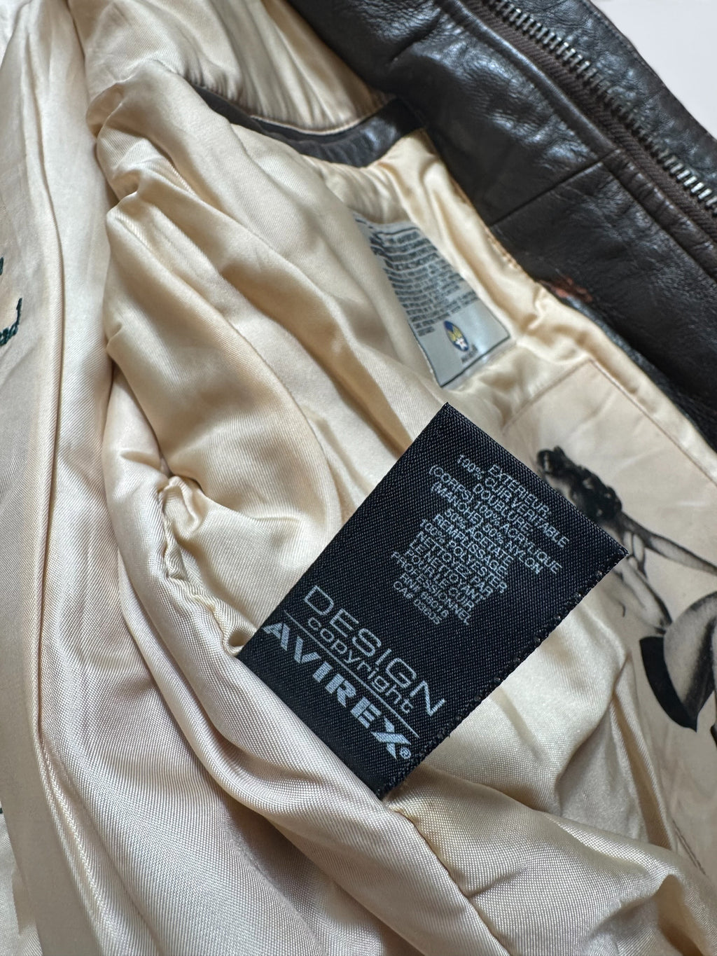 Jacket cuir cowhide flight A-2 Avirex usaf Glenn Millers nose art black 1998 - XL