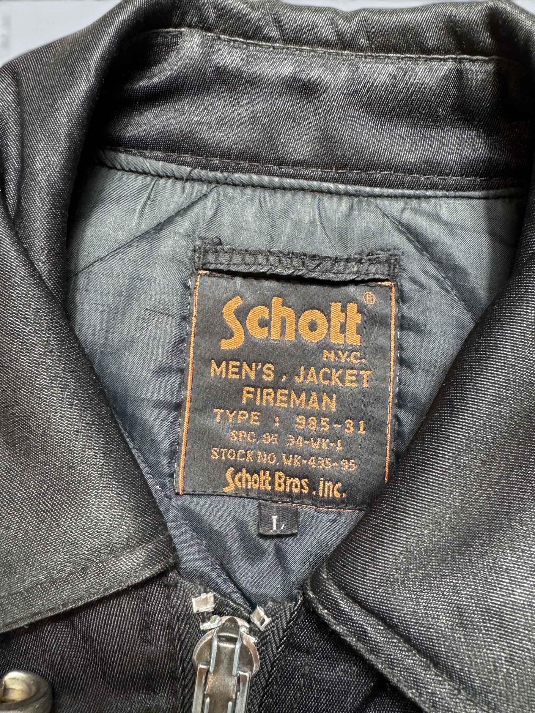 Jacket workwear fireman Schott Bros. NYC USA type 985-31 black 90’s vintage - L