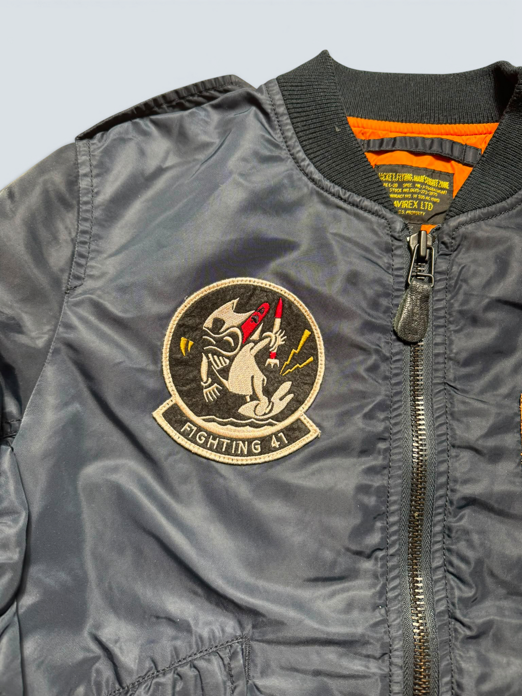 Jacket bomber flight L-2b Avirex ltd Japan exclusive top gun usaf full patch navy 00’s - S/M