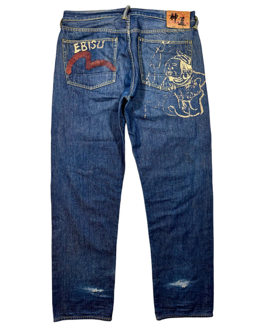 JEANS BAGGY EVISU - GOD OF FISH EBISU - XL